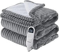 Electric Blanket Full Size - Heated Blanket Full Soft Ribbed Fleece Fast Heating Blanket with 6 Heating Levels  10 Time Settings, 8 Hours Auto-Off (72×84 inches, Dark Grey)