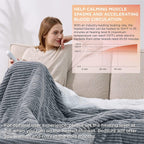 Electric Blanket Full Size - Heated Blanket Full Soft Ribbed Fleece Fast Heating Blanket with 6 Heating Levels  10 Time Settings, 8 Hours Auto-Off (72×84 inches, Dark Grey)