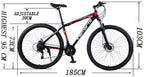 Mountain Bike Moutain Bicycle Moutain Bike 29" Mens Womens MTB Mountain Bicycles Aluminium Alloy Frame Ravine Bike Front Suspension Dual Disc Brake 21 24 27 Speeds Mens Mountain Bike Non-Slip Bike Men