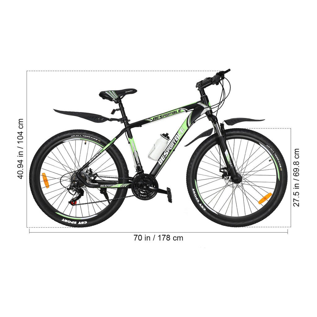 21 Speeds Mountain Bike 27.5" Wheel Mountain Bicycle Aluminum Frame Suspension Fork With Derailleur System Mechanical Disc Brakes