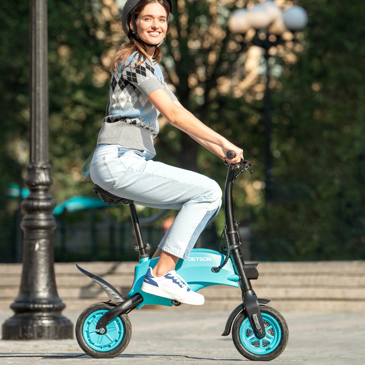 Jetson LX10 Electric Ride-On | 260 lb Weight Limit, Ages 12+ | Blue | 10” Wheel | 250-Watt Motor | Foldable | Head Light | Twist Throttle | Hand Brake | Top Speed: 15.5 MPH | 4 Hour CharTime