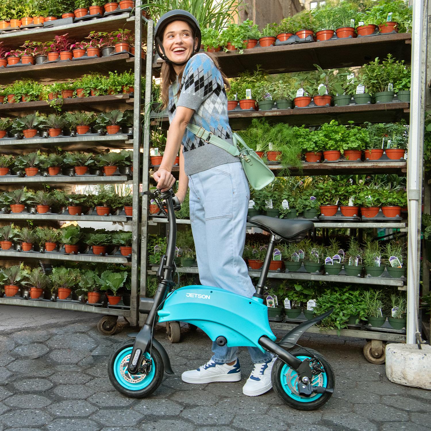 Jetson LX10 Electric Ride-On | 260 lb Weight Limit, Ages 12+ | Blue | 10” Wheel | 250-Watt Motor | Foldable | Head Light | Twist Throttle | Hand Brake | Top Speed: 15.5 MPH | 4 Hour CharTime