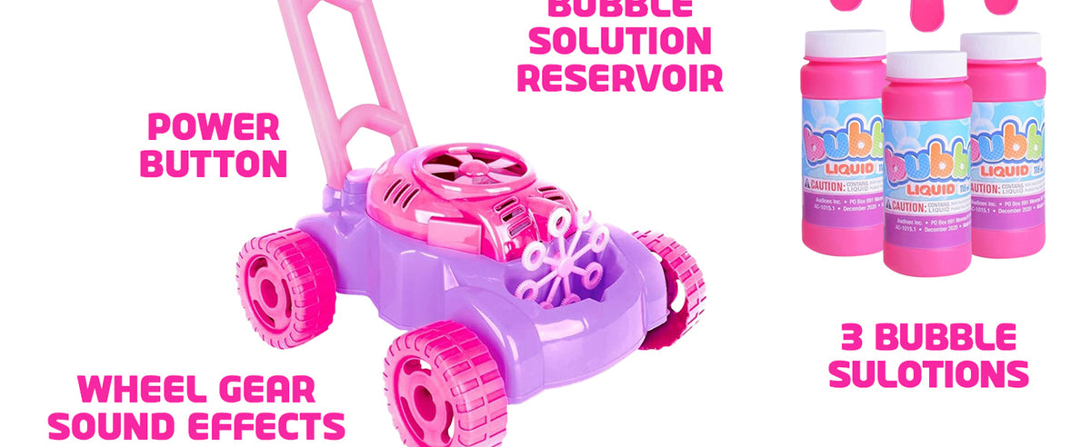 Bubble Lawn Mower for Toddlers 1-3, Bubble Machine for 1-Year-Old Girl Gifts, Toddler Outdoor Toys for 2-Year-Old Girl Birthday Gift, Push Summer Gardening Toys for Toddlers A1 2 3 +