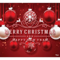 7 ft. x 8 ft. Red Ornaments-Christmas Garage Door Decor Mural for Single Car Garage
