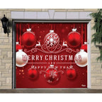 7 ft. x 8 ft. Red Ornaments-Christmas Garage Door Decor Mural for Single Car Garage