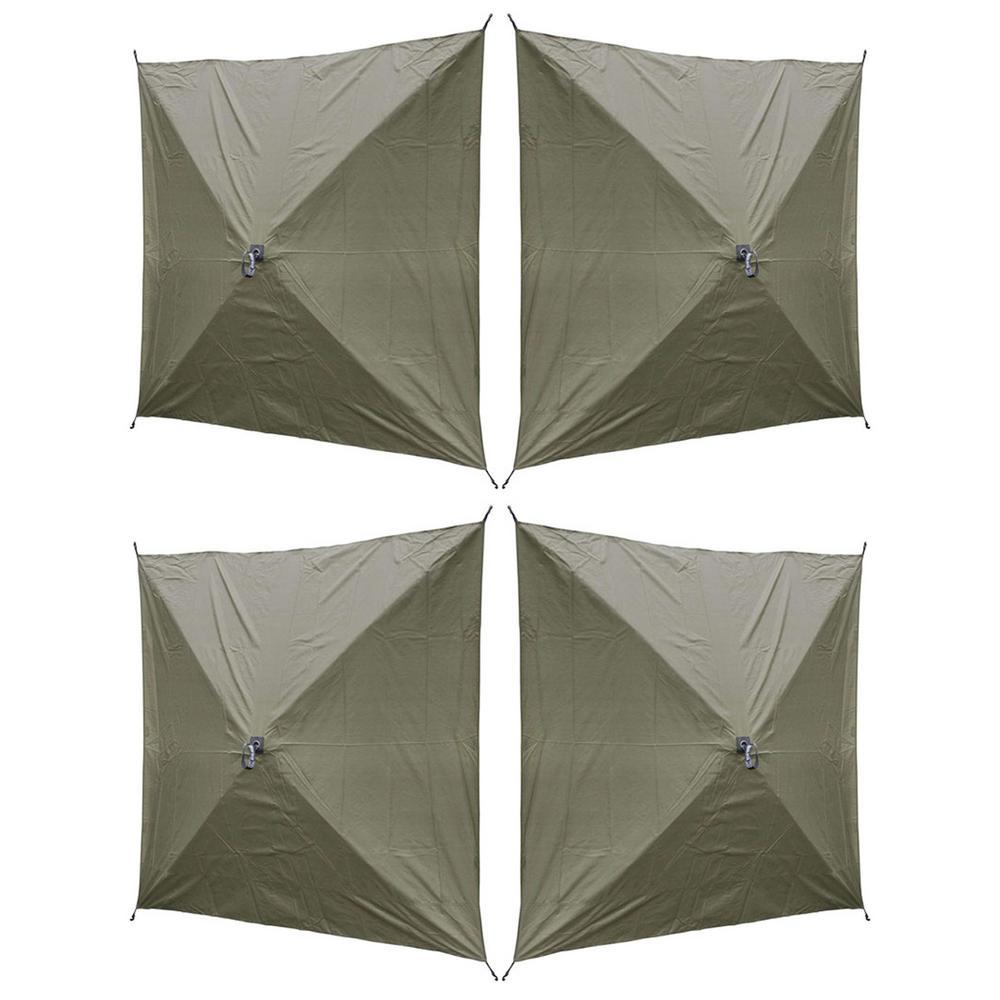 -Set Traveler Green Outdoor Screen Shelter with Wind Panels (4-Pack)