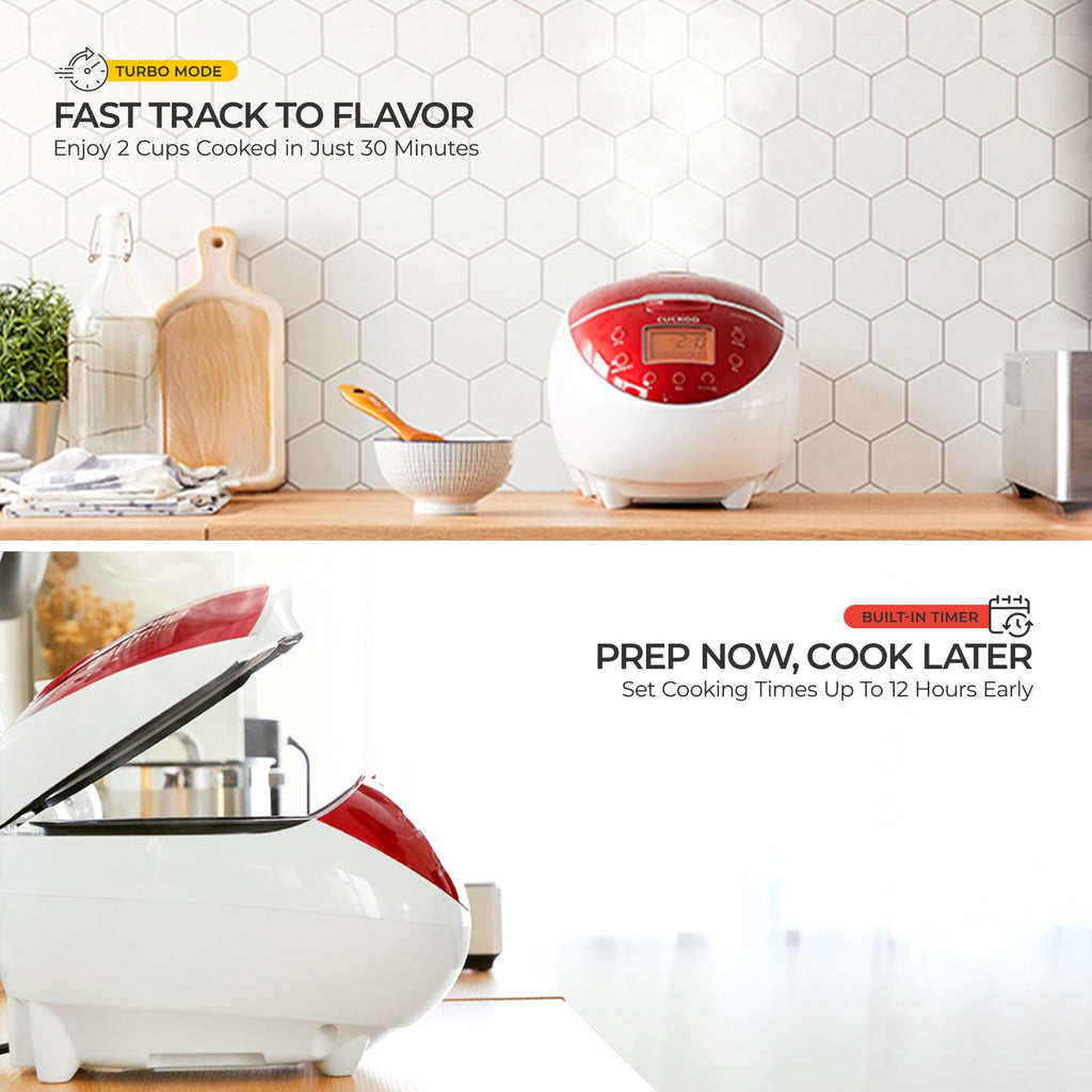 Micom Rice Cooker 6 Cup Uncooked / 12 Cup Cooked, Fuzzy Logic Rice Maker with Delay Timer & Keep Warm Setting, Versatile Food Steamer for Cooking, Non-Stick Inner Pot, Red (CR-0655F)