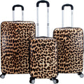Safari Hardside Spinner Wheel Luggage, Leopard, 3-Piece Set (20/24/28)