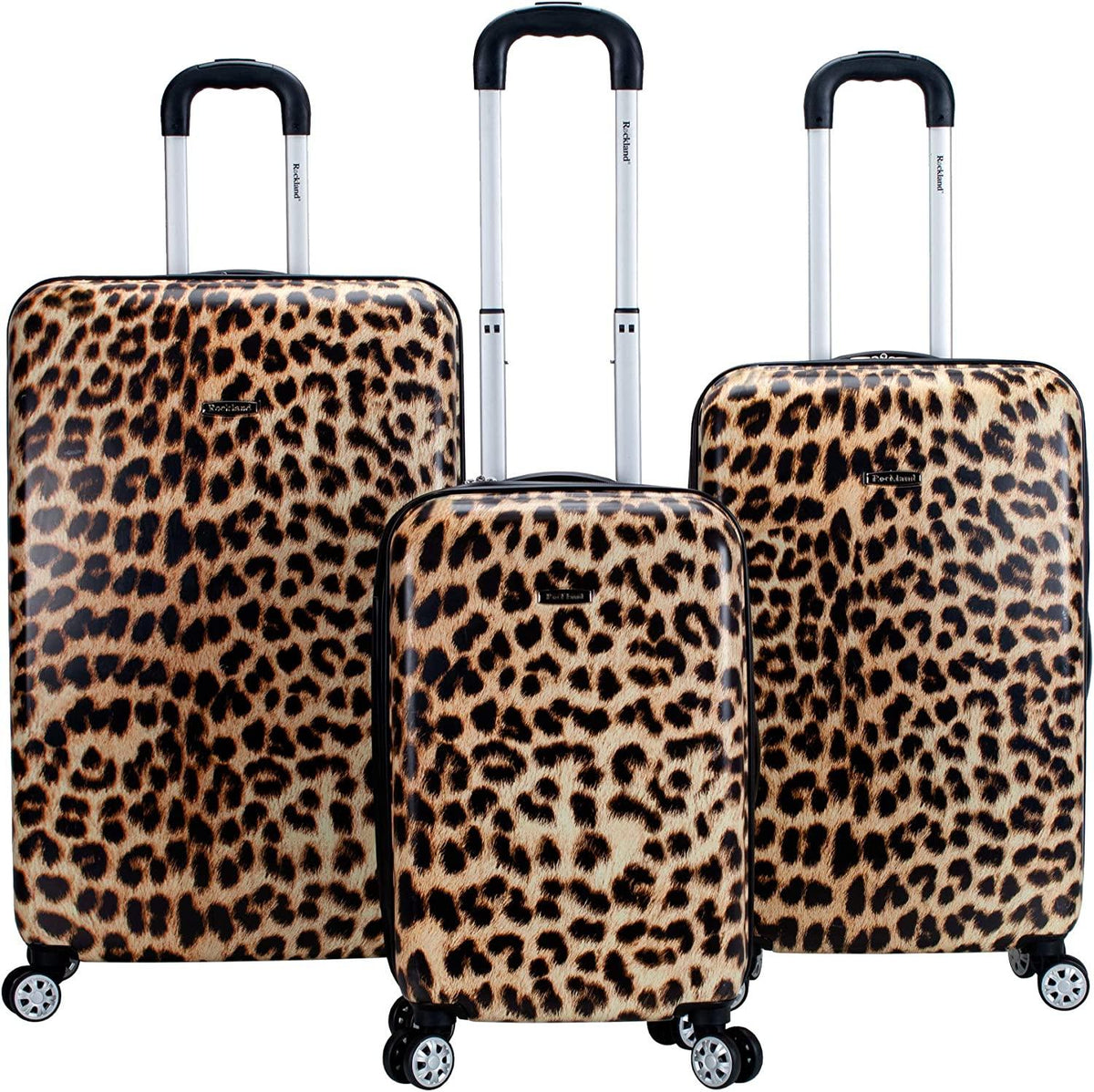 Safari Hardside Spinner Wheel Luggage, Leopard, 3-Piece Set (20/24/28)
