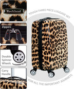 Safari Hardside Spinner Wheel Luggage, Leopard, 3-Piece Set (20/24/28)