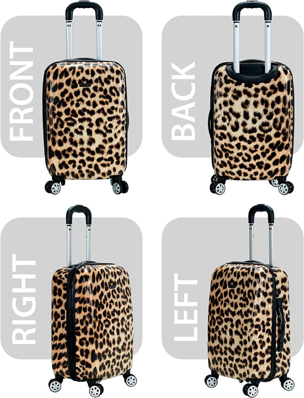 Safari Hardside Spinner Wheel Luggage, Leopard, 3-Piece Set (20/24/28)