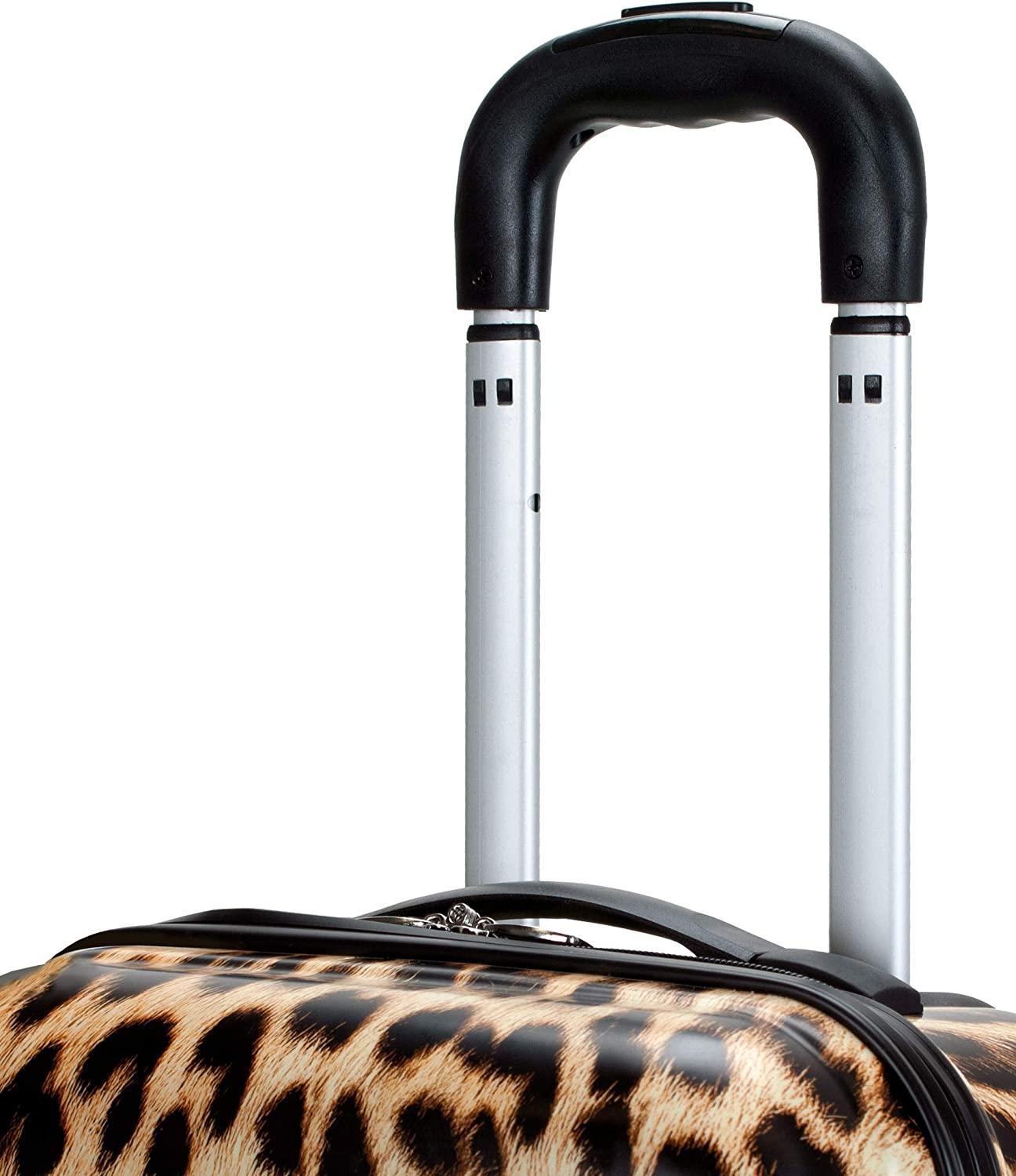 Safari Hardside Spinner Wheel Luggage, Leopard, 3-Piece Set (20/24/28)