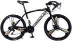 from US 26in Road Bikes,21-Speed Disc Brakes Commuters Lightweight Aluminum Frame Full Suspension Road Bike, with 700c Tire (Black)