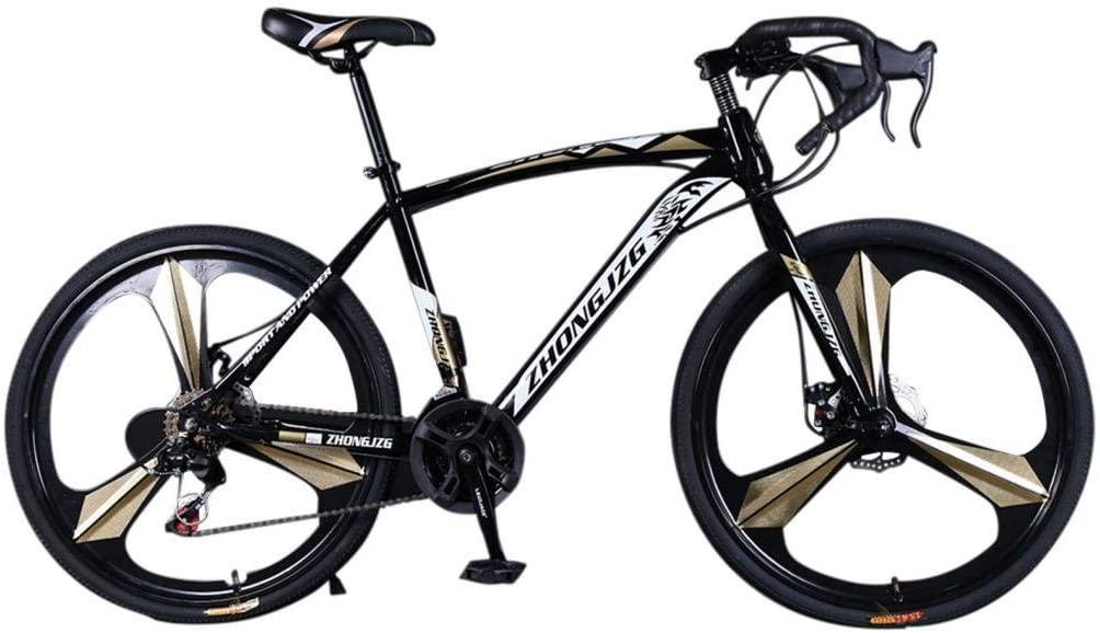 from US 26in Road Bikes,21-Speed Disc Brakes Commuters Lightweight Aluminum Frame Full Suspension Road Bike, with 700c Tire (Black)