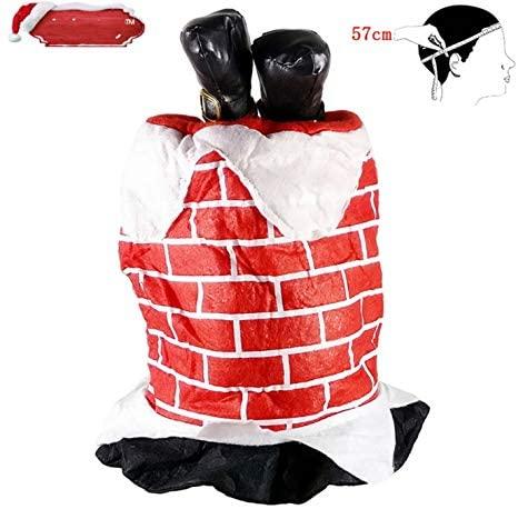 ZMDZA 6pcs Christmas Red&amp;Green Decorations Party Elf Santa Chimney Hat Decor Comedy Brick Feet Stuck Xmas Decorative Props Hats Gift