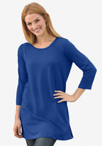 perfect three-quarter-sleeve scoop-neck tunic