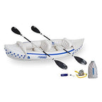 Sea Eagle 330 Deluxe 2 Person Inflatable Sport Kayak Canoe Boat w/ Pump &amp; Oars