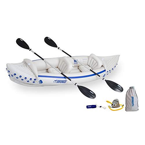 Sea Eagle 330 Deluxe 2 Person Inflatable Sport Kayak Canoe Boat w/ Pump &amp; Oars