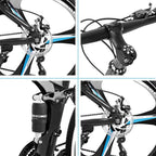 26in Folding Mountain Bikë s 21 Spëëd Biçyclë Full Suspënsion MTB Bikës
