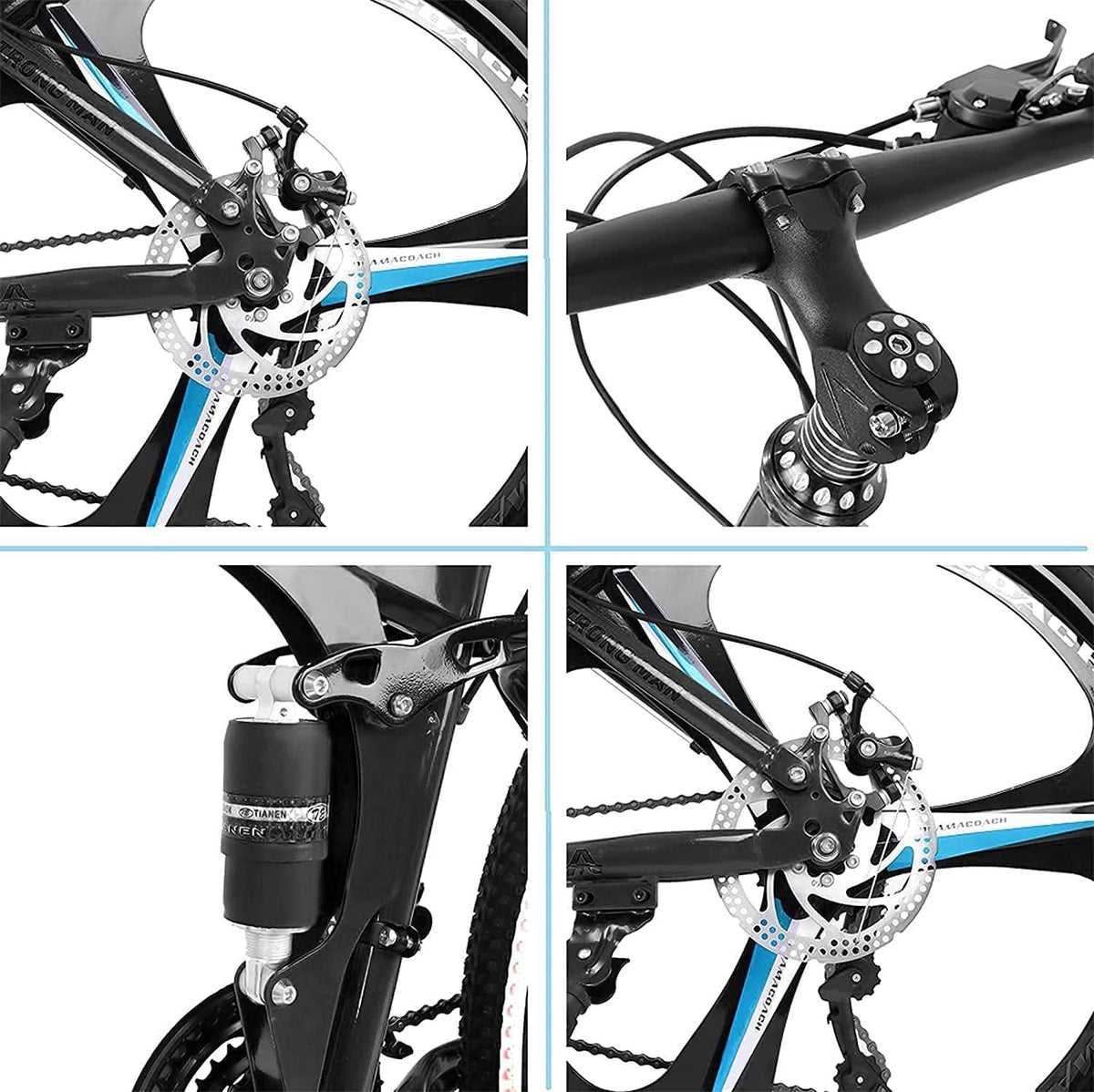 26in Folding Mountain Bikë s 21 Spëëd Biçyclë Full Suspënsion MTB Bikës