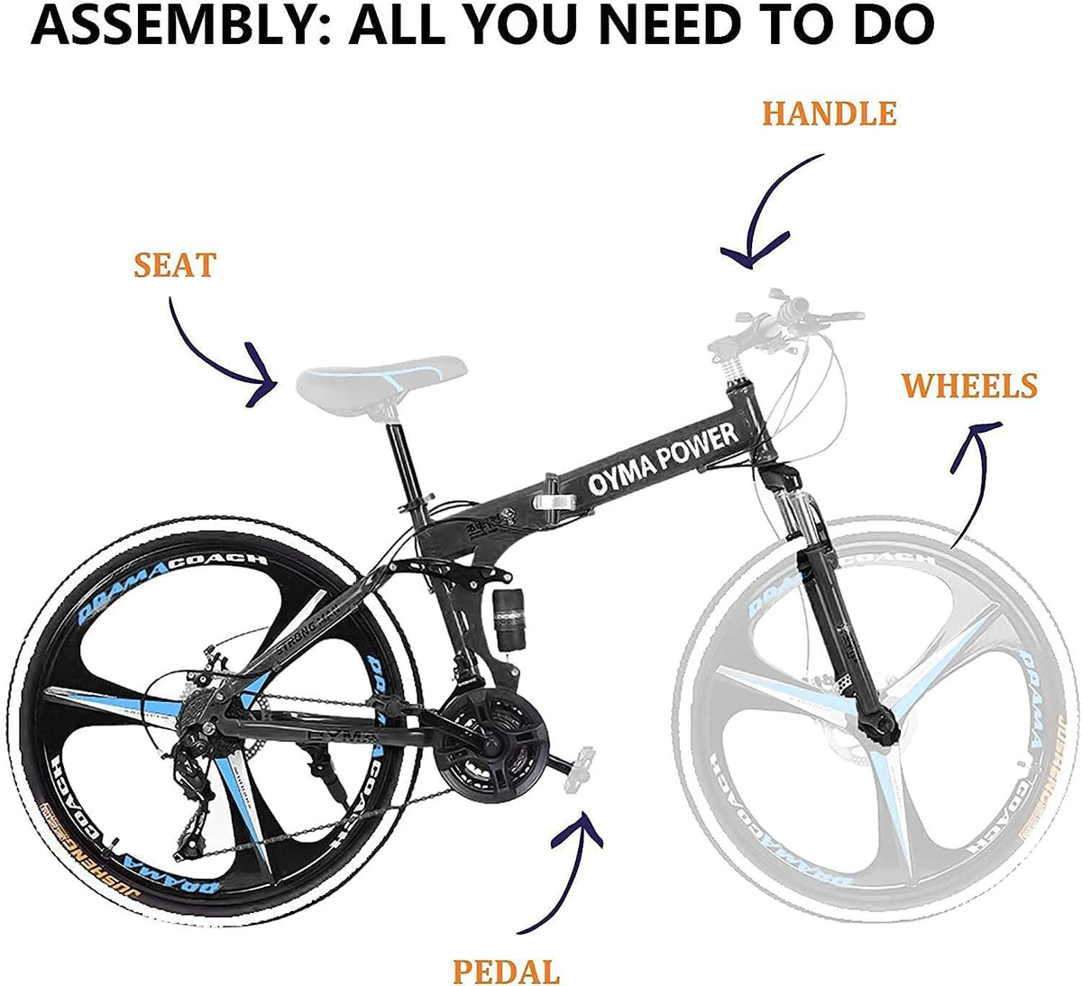 26in Folding Mountain Bikë s 21 Spëëd Biçyclë Full Suspënsion MTB Bikës