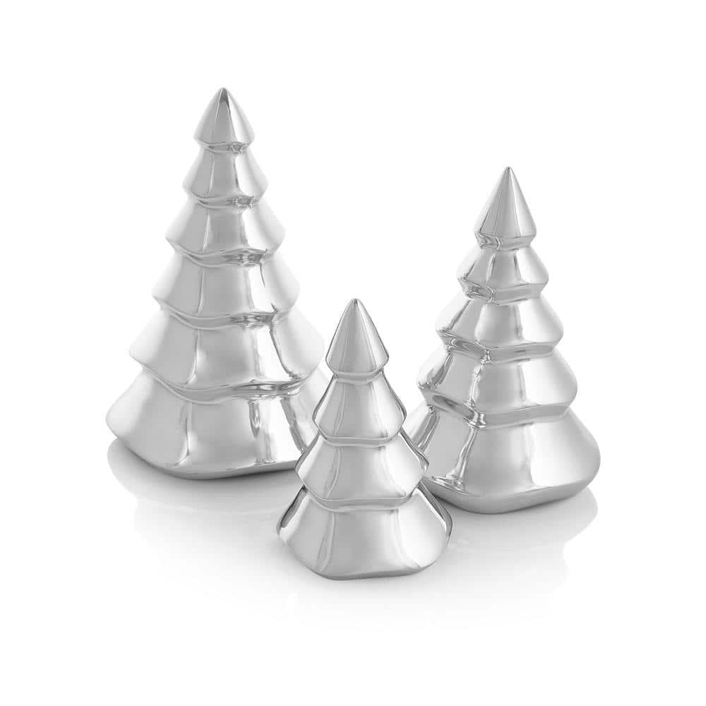 5 in. Silver Miniature Trees (Set of 3)