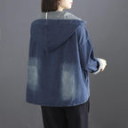 Autumn Loose Hoodie Cotton Denim Short Coat