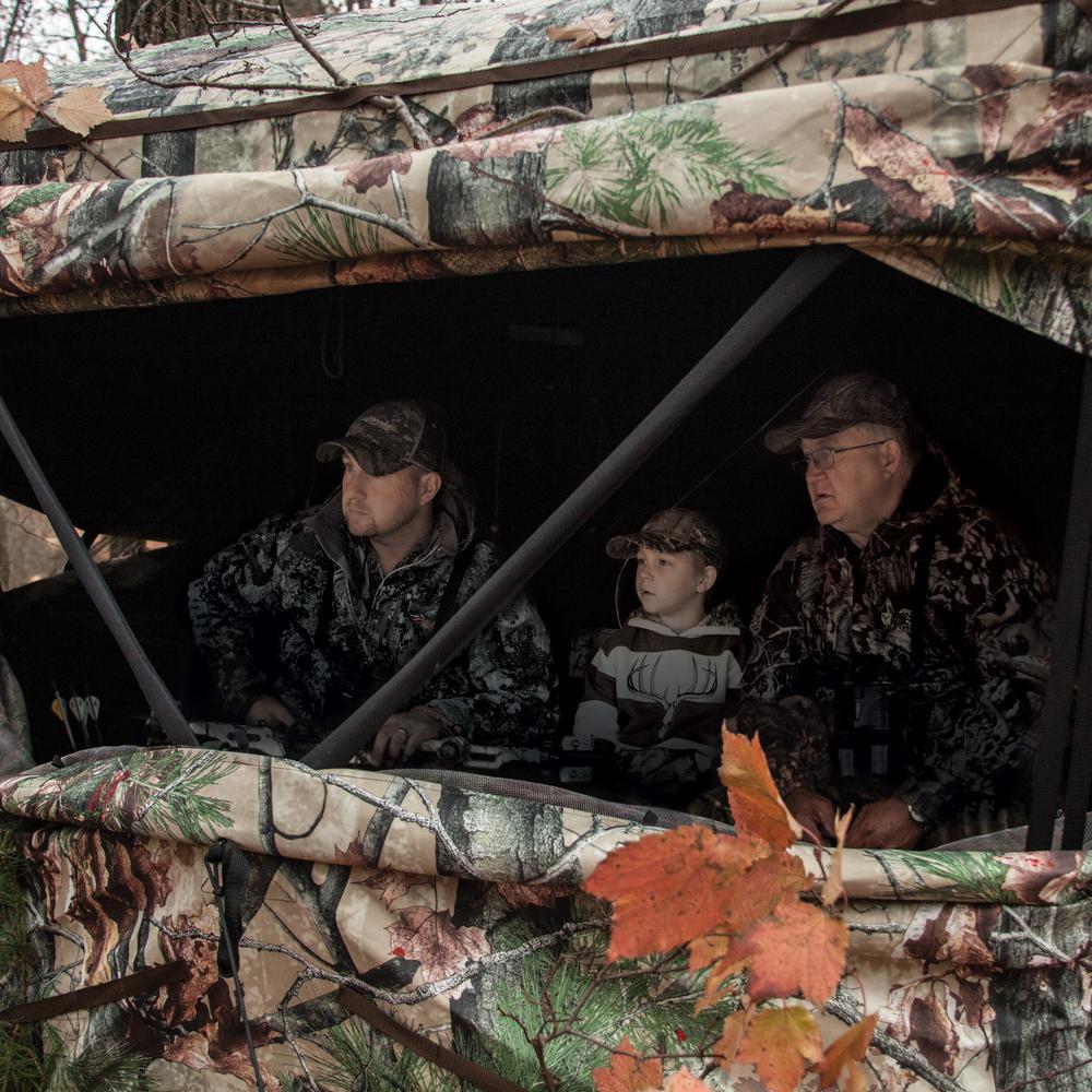 OX 5 3 Person Pop-Up Hunting Blind Backwoods in Camo