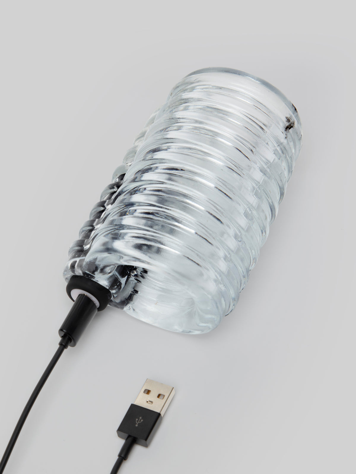 Lovehoney Open Invite Clear Rechargeable Vibrating Male Stroker, Clear
