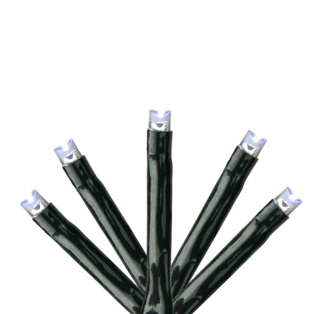 223-Light LED Cool White 8-Function Twinkle 1-2 Glow Lights with 17 ft. Green Wire