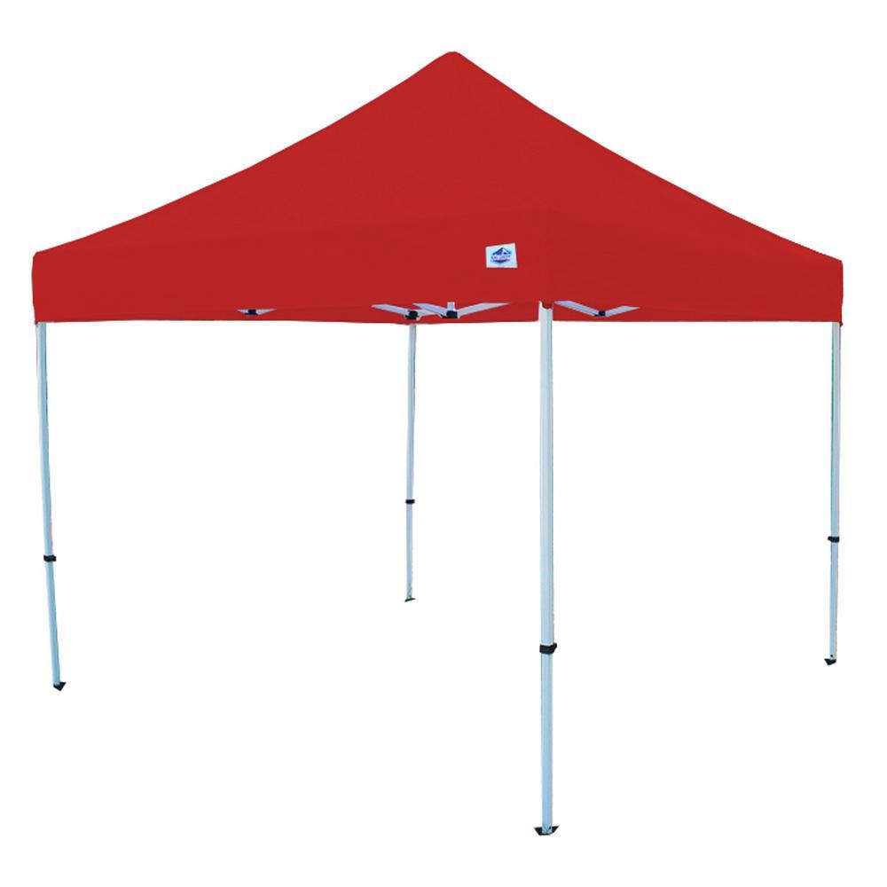 Tuff Tent 10 ft. x 10 ft. White Frame Instant Pop Up Tent with Red Cover