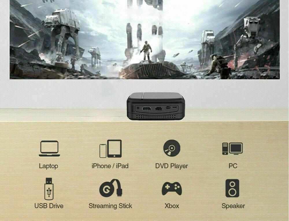 wireless portable wifi dlp projectors full hd 3d home cinema movie tv for trip