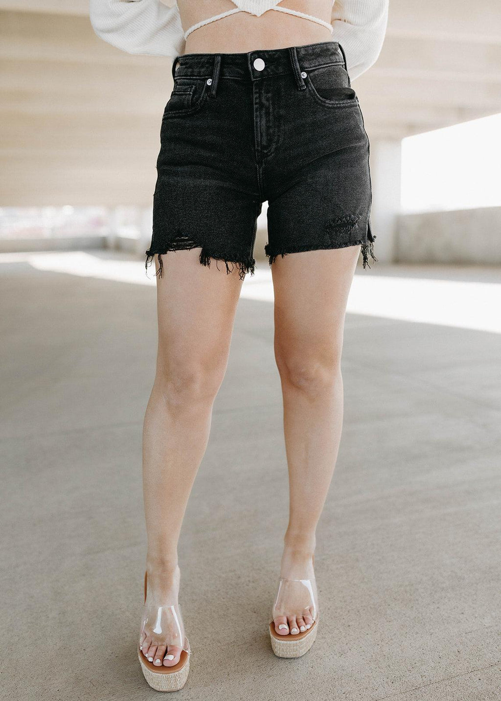 julian east coast black denim shorts