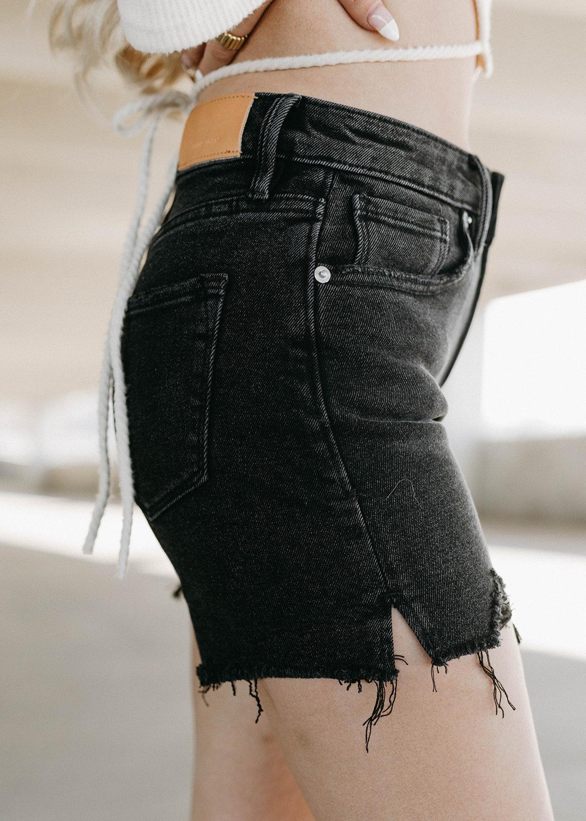 julian east coast black denim shorts
