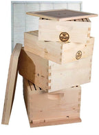 goodland bee supply double deep brood box and double super box 4 tier beginners beehive kit with beehive frames and foundations - gl4stack