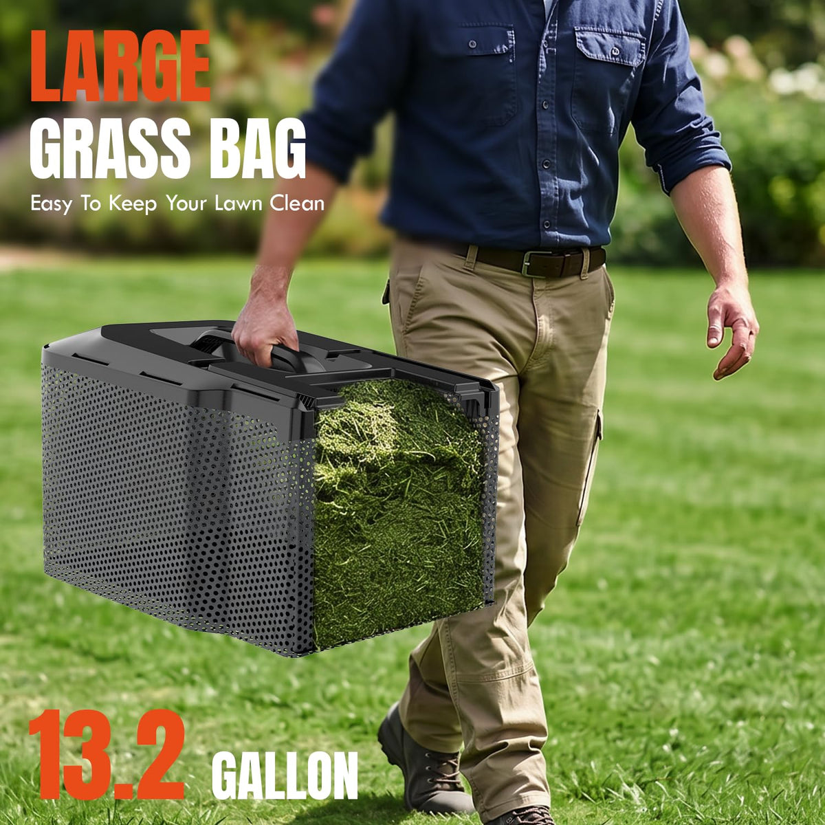 18 Inch Brushless Lawn Mower, 40V Cordless Electric Mower with 6-Position Height Adjustment, Push Mower for Garden Yards, 2×5.0Ah Batteries &amp; Charger Included