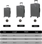 PC Luggage Suitcase Carry on Luggage Sets with 4 Spinner Wheels Tourister Hard Luggage Set (Grey)