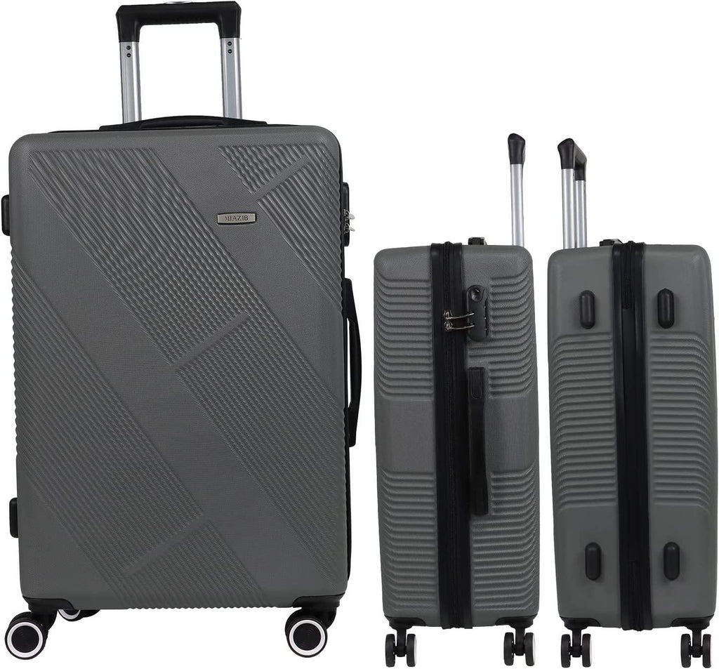 PC Luggage Suitcase Carry on Luggage Sets with 4 Spinner Wheels Tourister Hard Luggage Set (Grey)