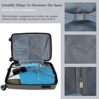 PC Luggage Suitcase Carry on Luggage Sets with 4 Spinner Wheels Tourister Hard Luggage Set (Grey)
