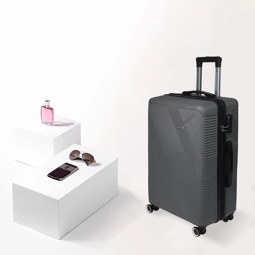 PC Luggage Suitcase Carry on Luggage Sets with 4 Spinner Wheels Tourister Hard Luggage Set (Grey)
