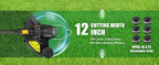 3 in 1 Cordless Weed Eater Compatible with DEWALT 20V MAX Battery,12-Inch String Trimmer Edger &amp; Mini Mower, 8500RPM Auto Feed Weed Wacker w/Adjustable Handle (Tool Only)