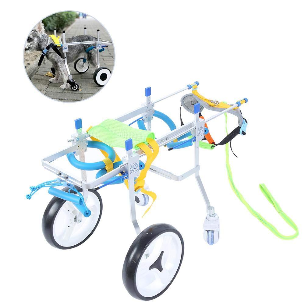 Zouminy Pet Wheelchair, 4-Wheeled Pet Wheelchair Disabled Dog Assisted Walk Car Hind Leg Rehabilitation Auxiliary Car for Dogs Cats