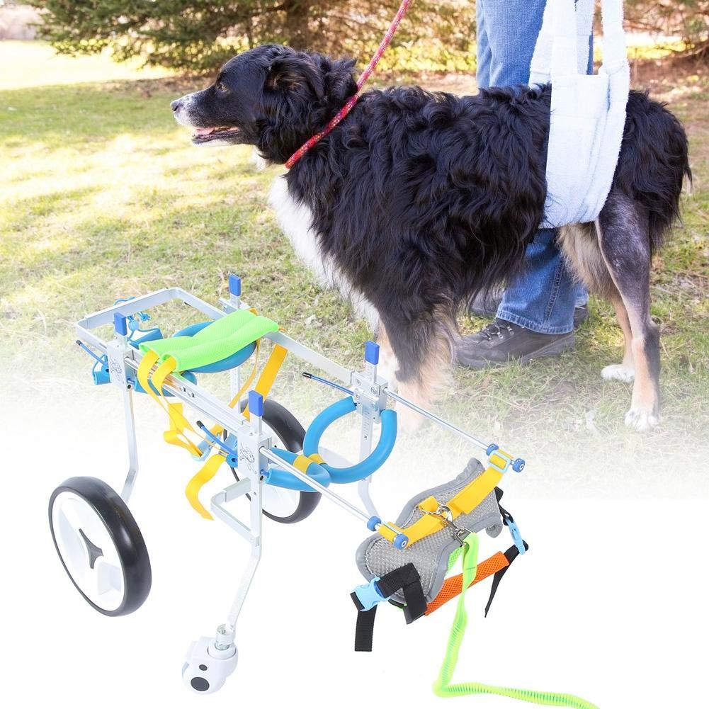 Zouminy Pet Wheelchair, 4-Wheeled Pet Wheelchair Disabled Dog Assisted Walk Car Hind Leg Rehabilitation Auxiliary Car for Dogs Cats