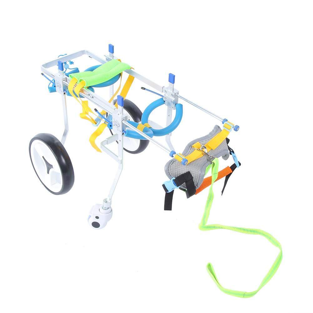 Zouminy Pet Wheelchair, 4-Wheeled Pet Wheelchair Disabled Dog Assisted Walk Car Hind Leg Rehabilitation Auxiliary Car for Dogs Cats