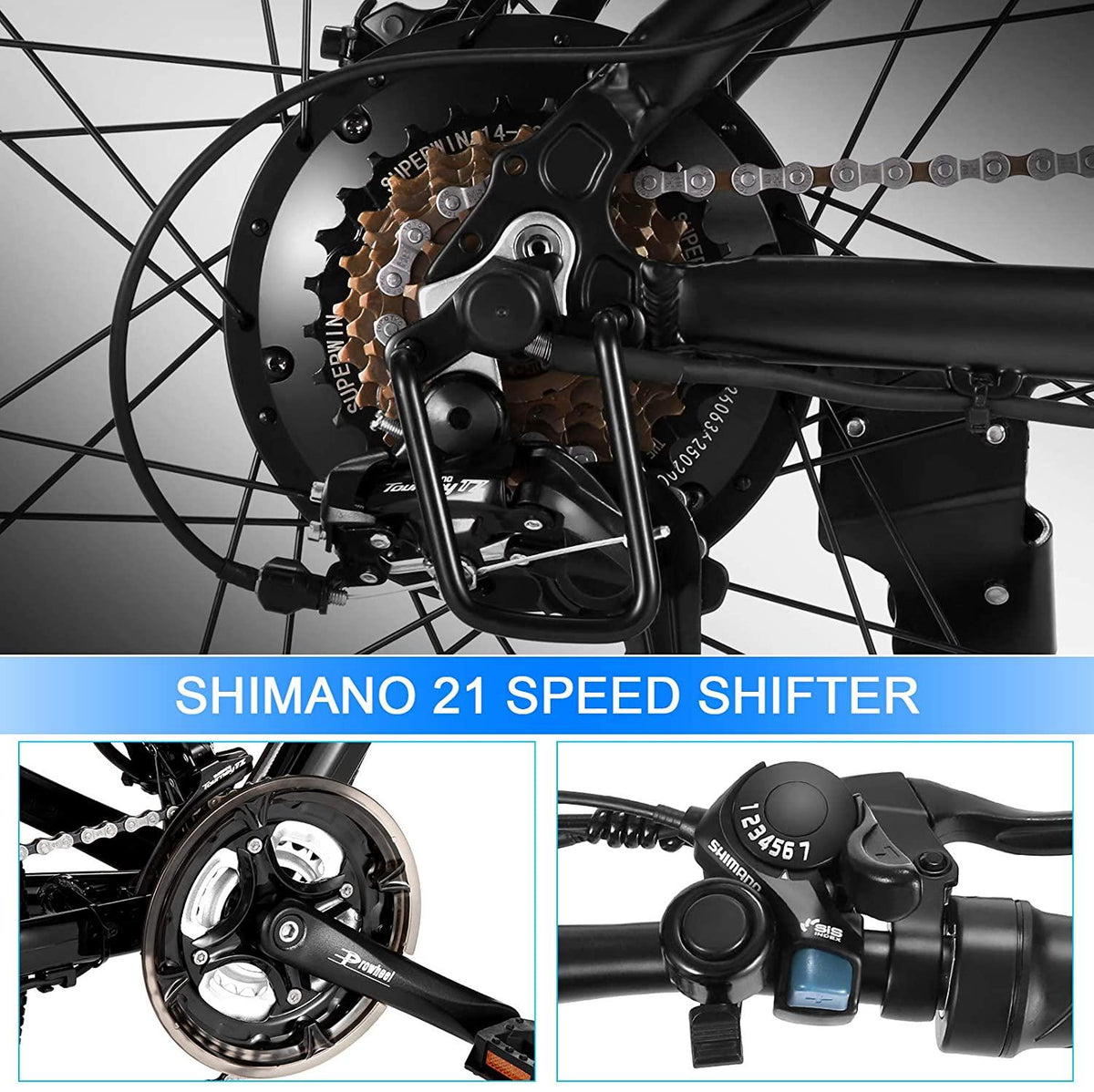 VIVI Electric Bike 26" Electric Mountain Bike, 500W/350W Ebike for Adults 20MPH Electric Bicycle/Electric Commuter Bike with Removable 12.5Ah/8Ah Lithium-Ion Battery,  21 Speed