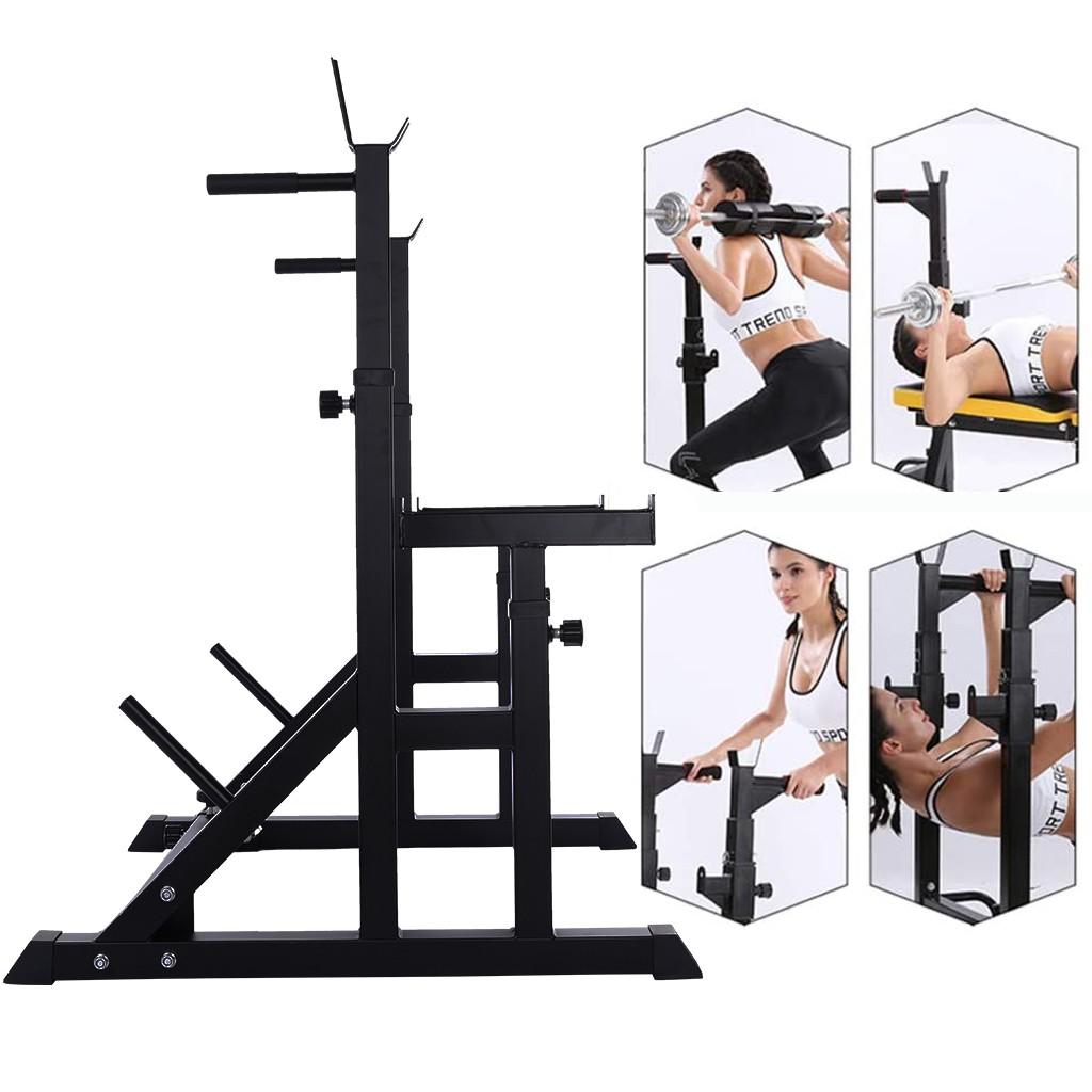 Yotoy Adjustable Squat Rack Stands Multifunction Barbell Bench Press Dipping Station