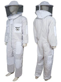 brutul bee 3 layer beekeeping ultralight ventilated suit with round veil (white, m)