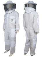 brutul bee 3 layer beekeeping ultralight ventilated suit with round veil (white, m)