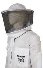 brutul bee 3 layer beekeeping ultralight ventilated suit with round veil (white, m)