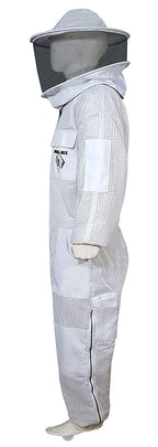 brutul bee 3 layer beekeeping ultralight ventilated suit with round veil (white, m)